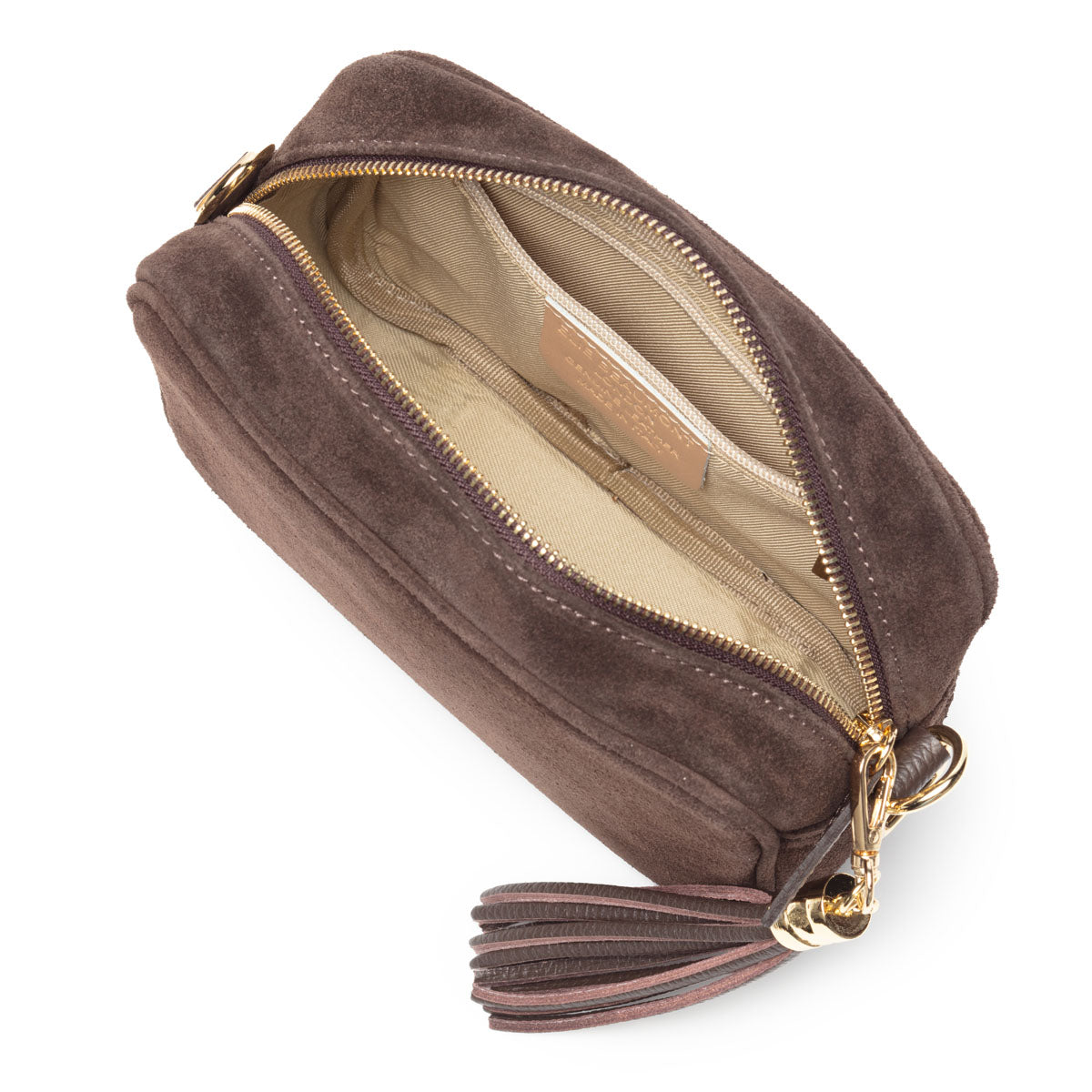 Crossbody Tassel Suede - Dark Brown