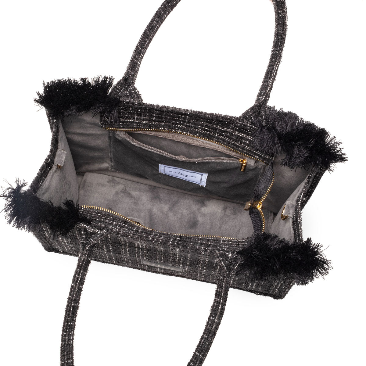 Fabric Tote - Black Checks