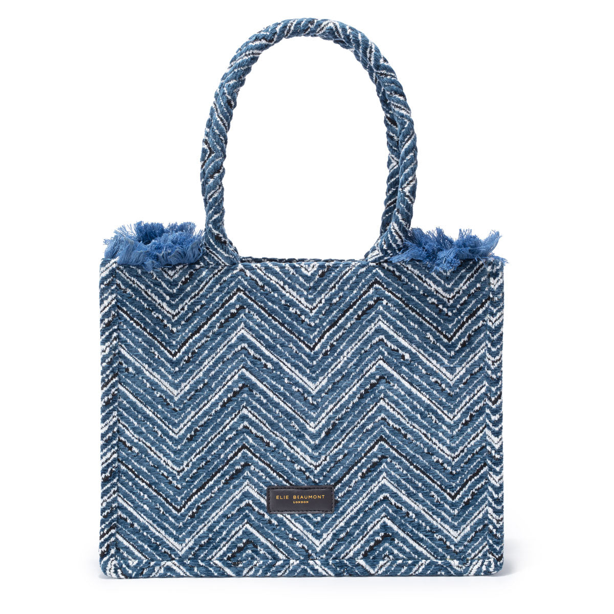 Fabric Tote - Velvet Teal Chevron