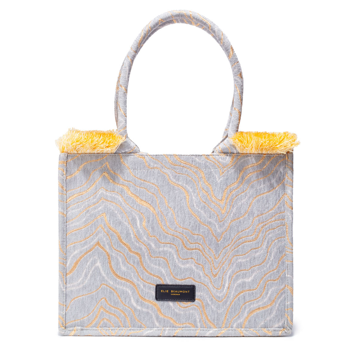 Fabric Tote - Velvet Lt Grey Gold