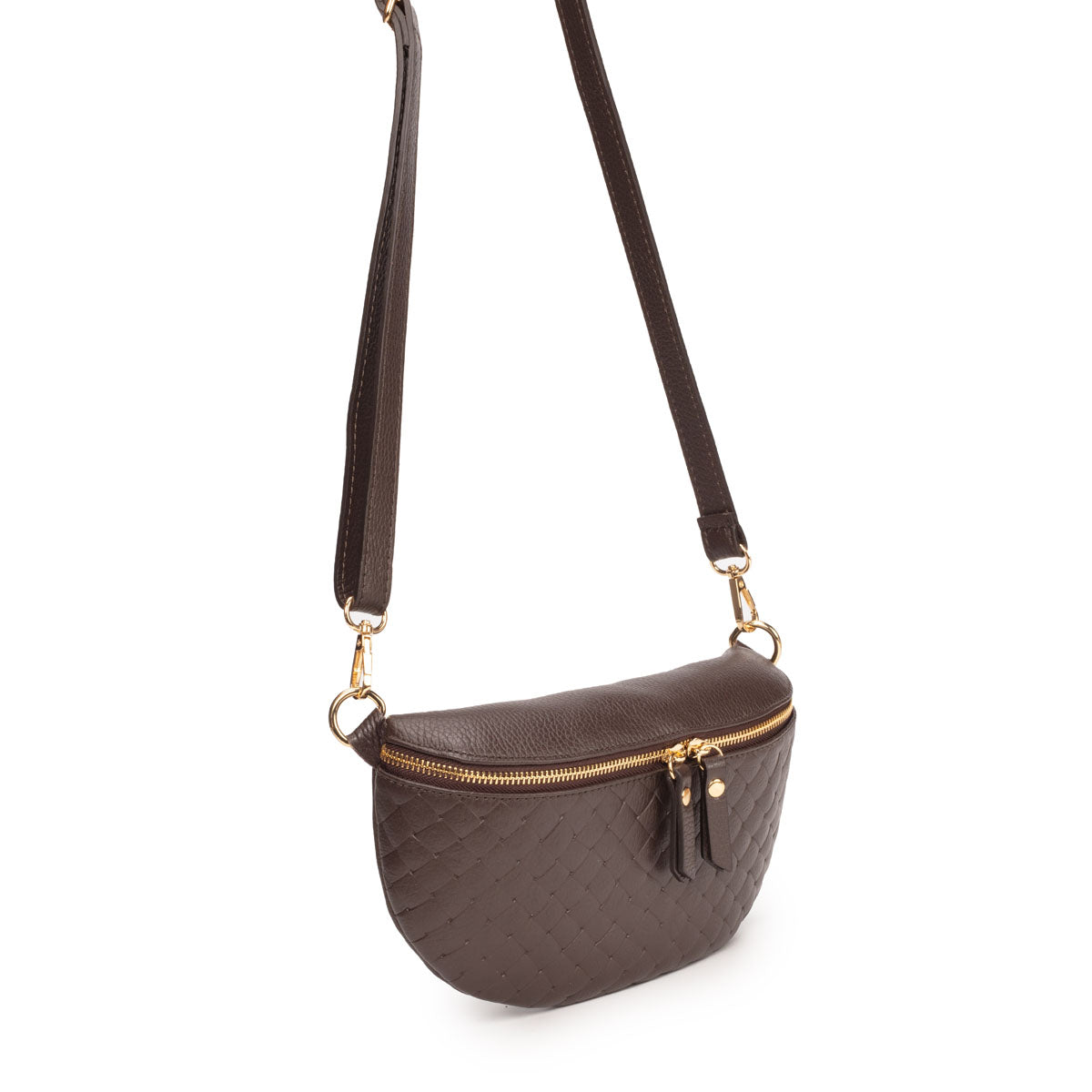 Woven Sling Bag Chocolate - Midi size