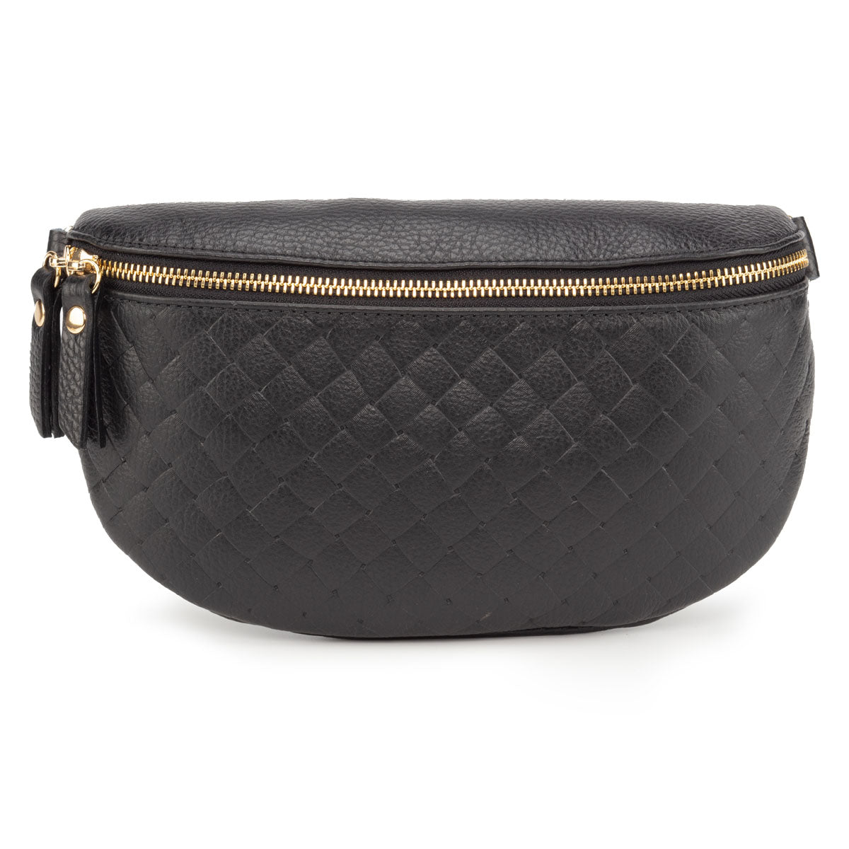 Woven Sling Bag Black - Midi size