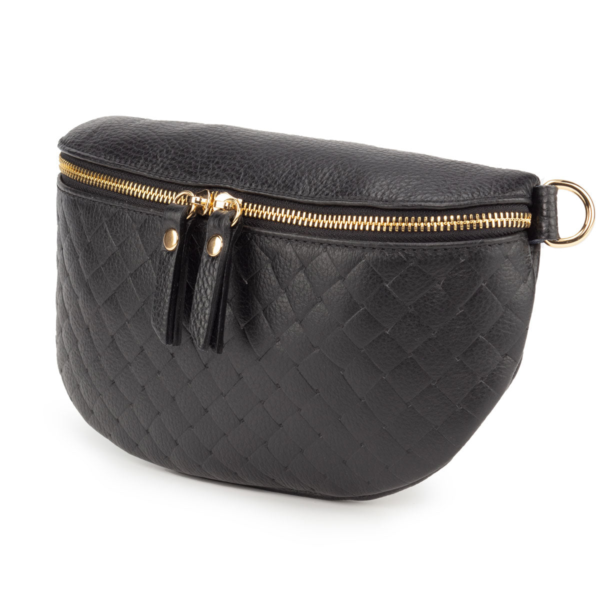 Woven Sling Bag Black - Midi size