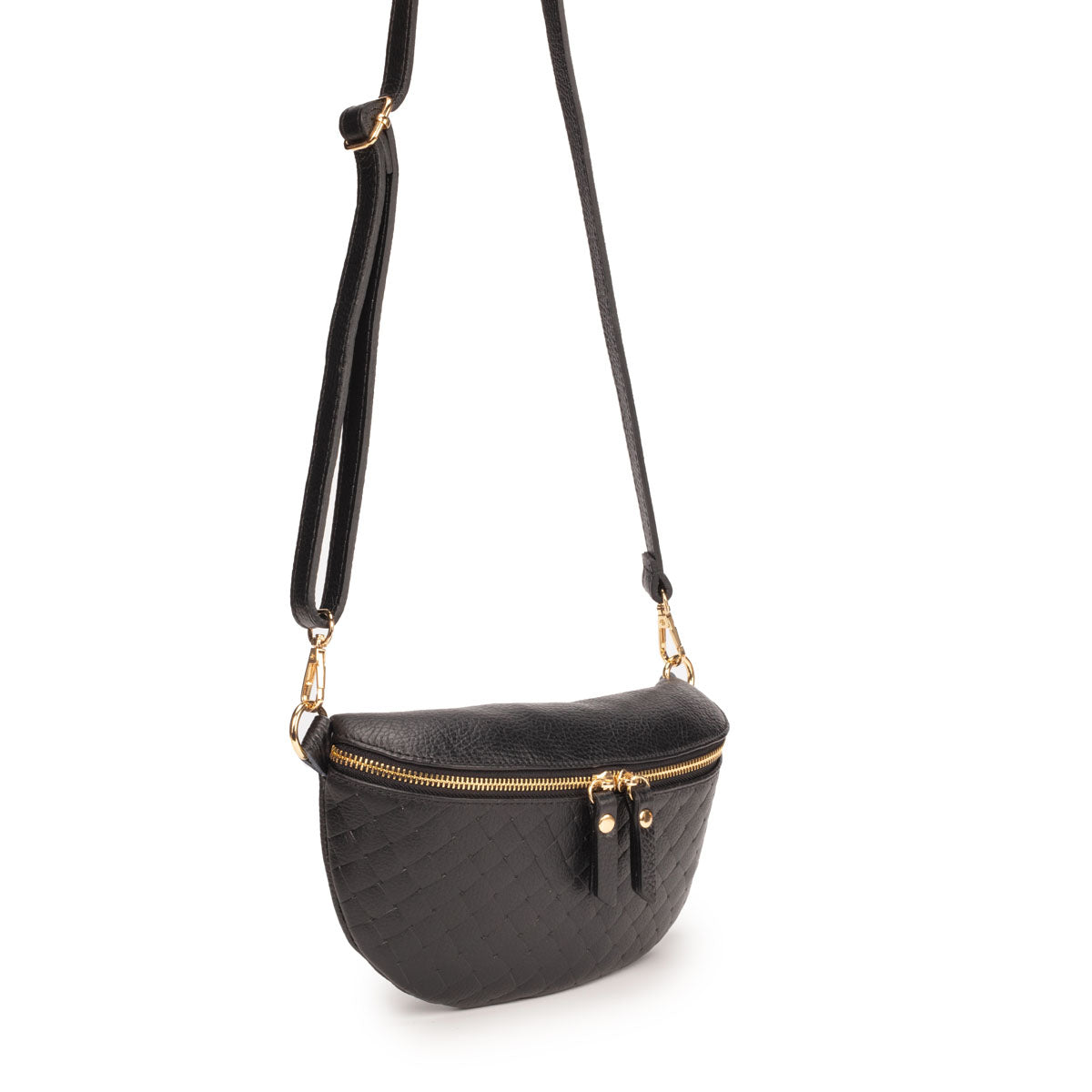 Woven Sling Bag Black - Midi size