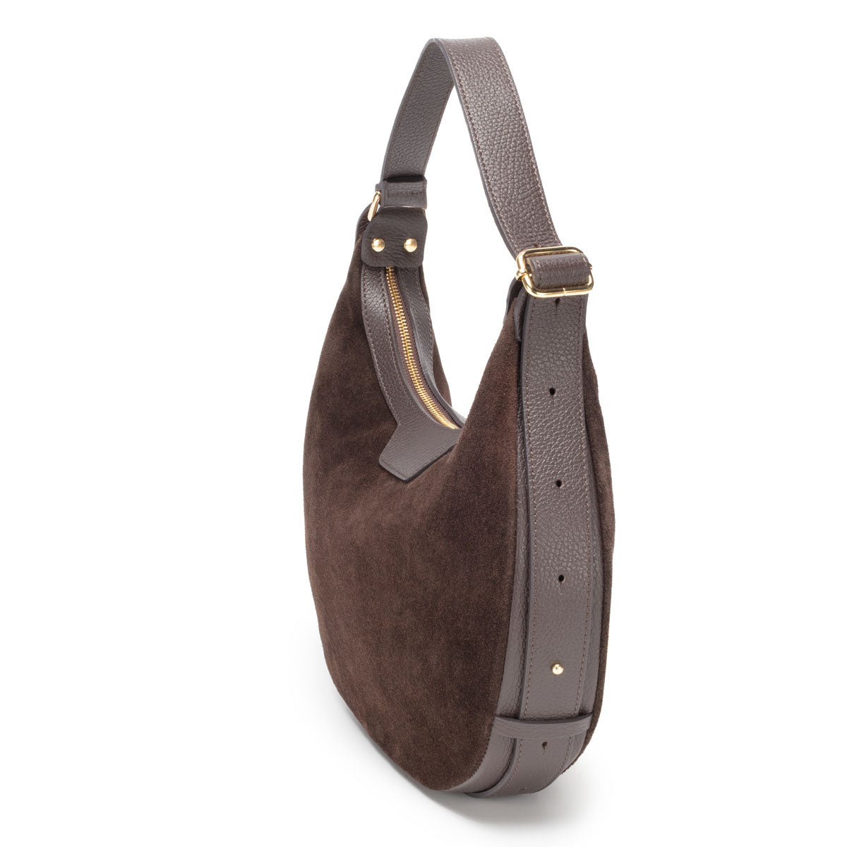 Crescent Suede Bag - Chocolate