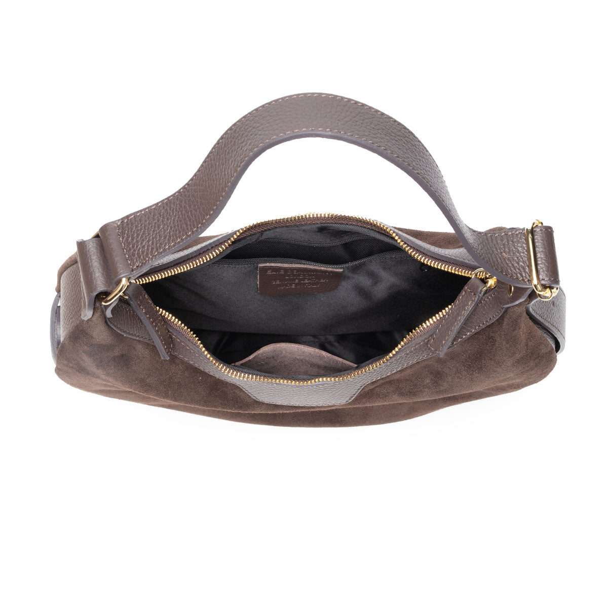 Crescent Suede Bag - Chocolate