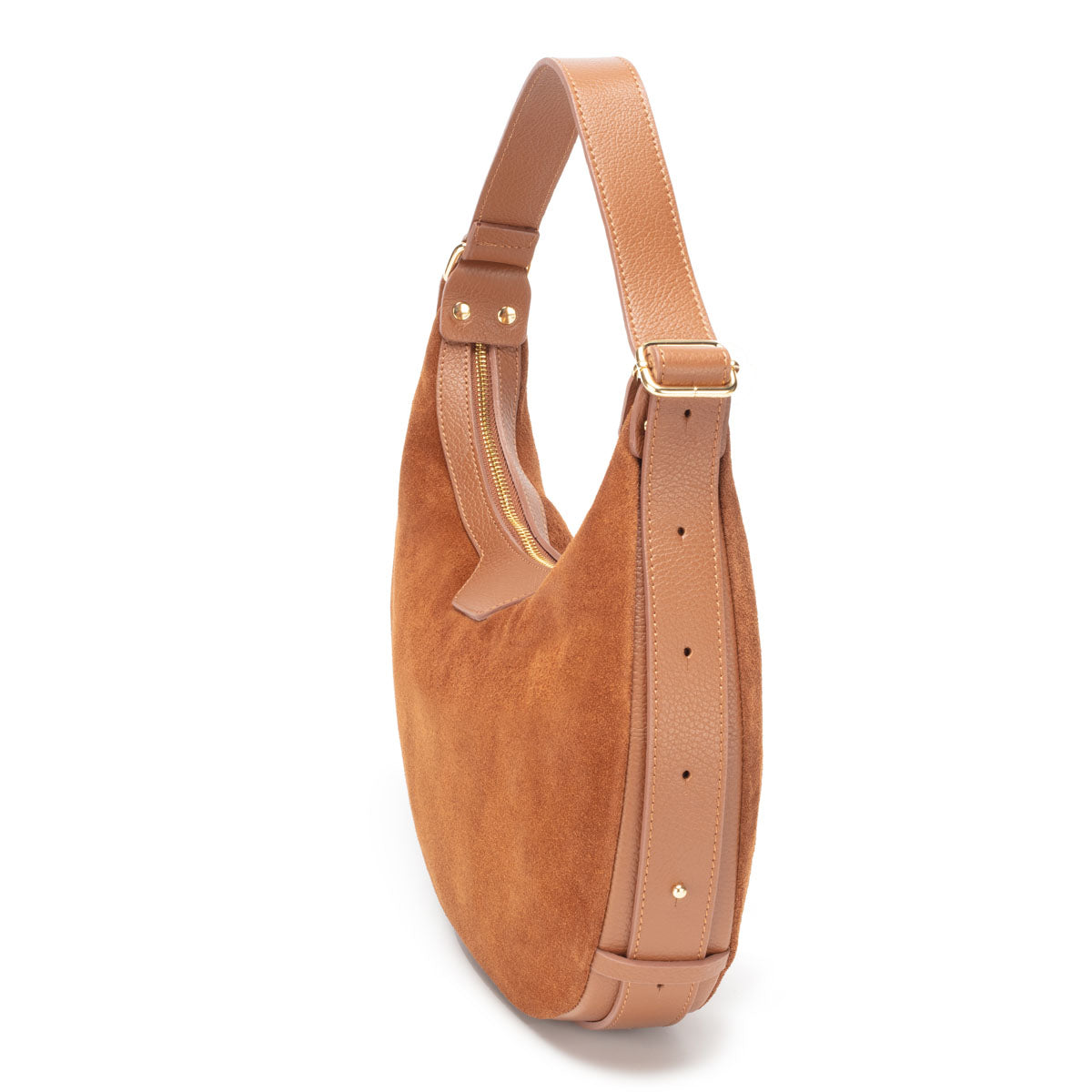 Crescent Suede Bag - Tan