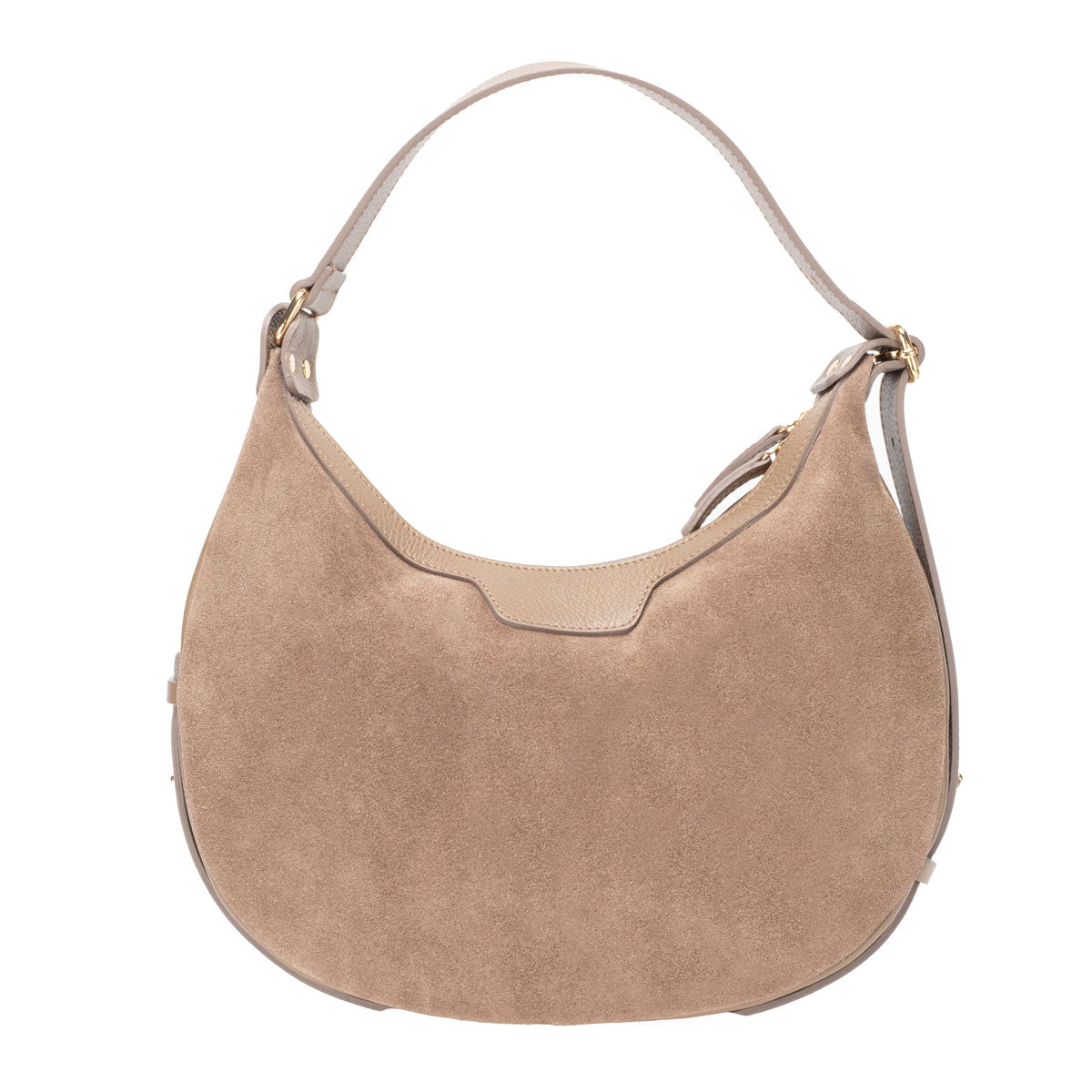 Crescent Suede Bag - Taupe