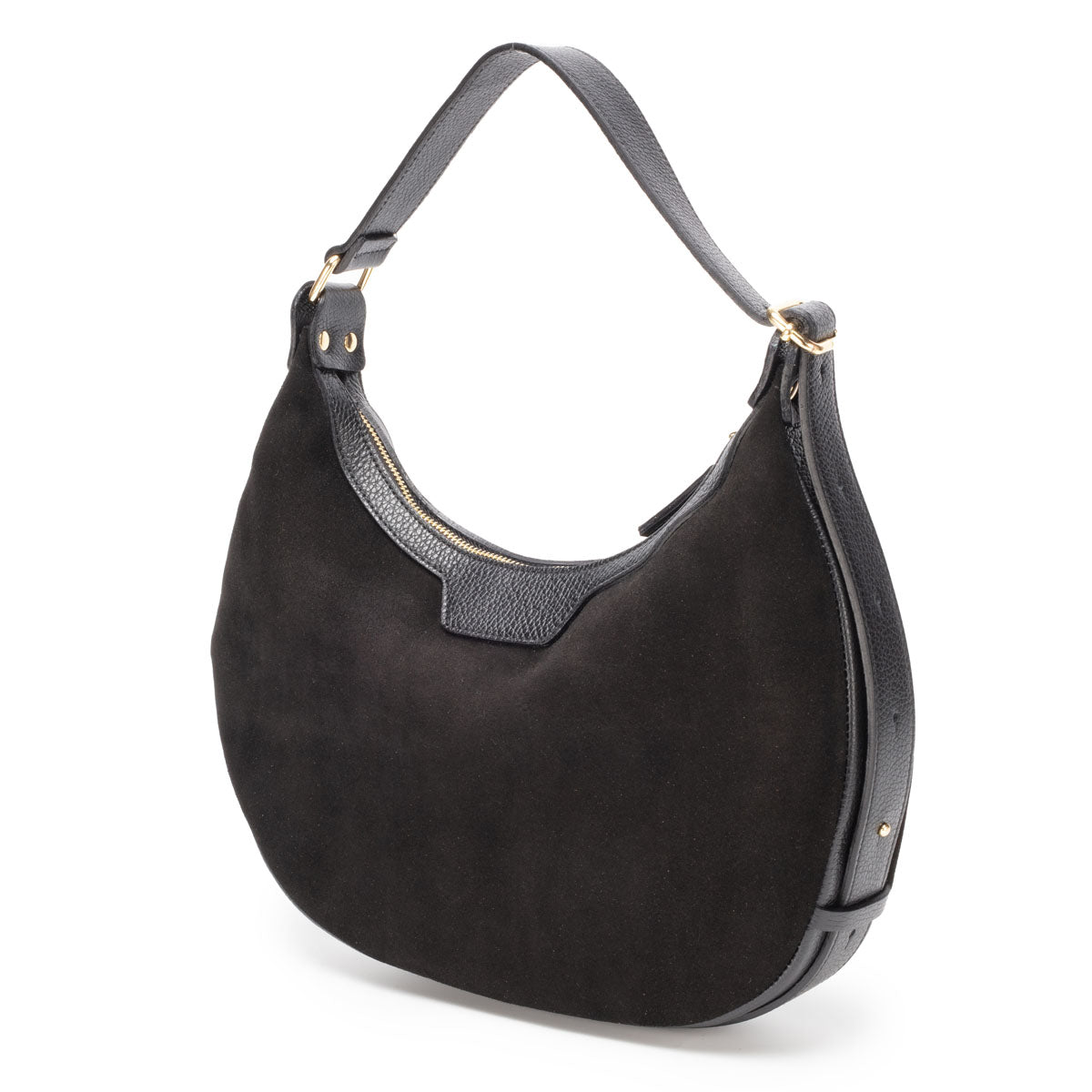 Crescent Suede Bag - Black