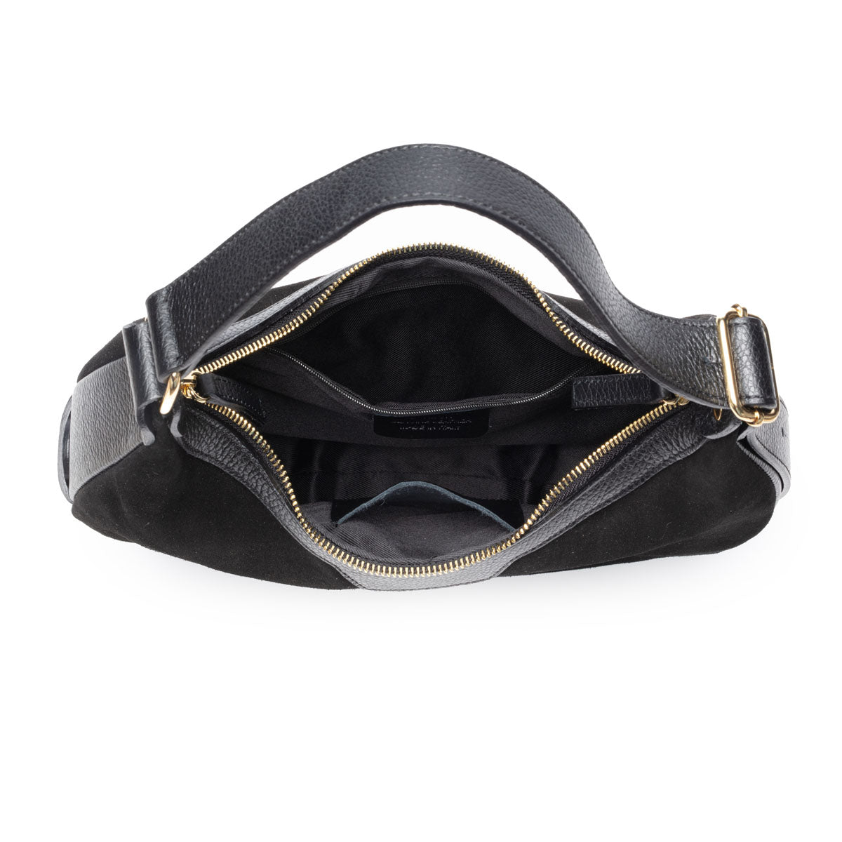 Crescent Suede Bag - Black