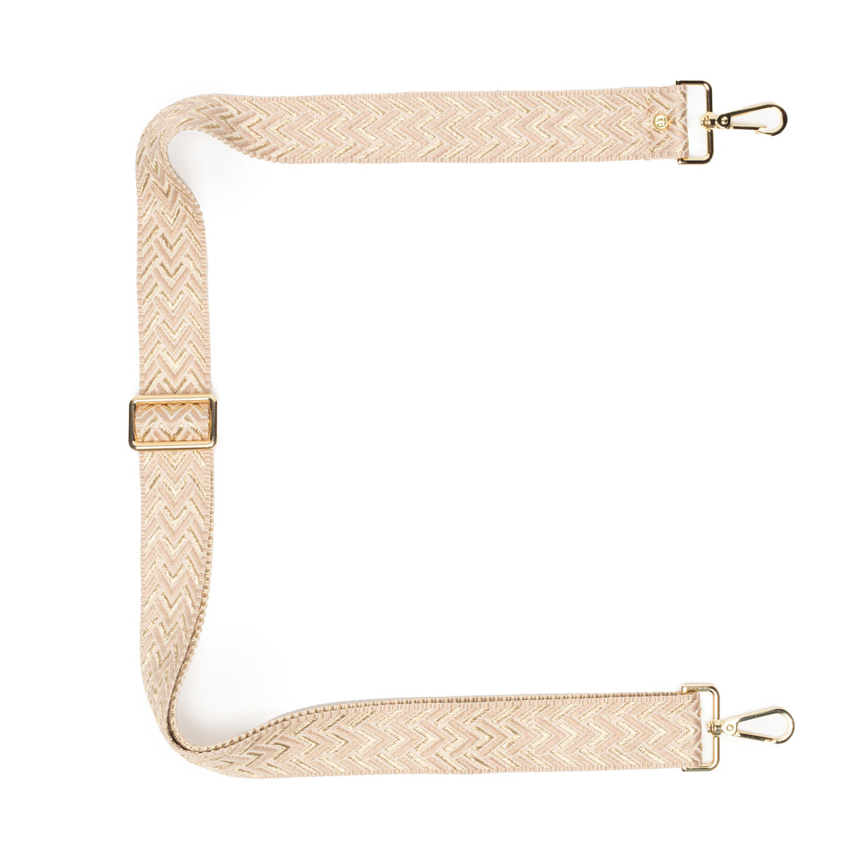 Crossbody strap - Gold/Cream Chevron