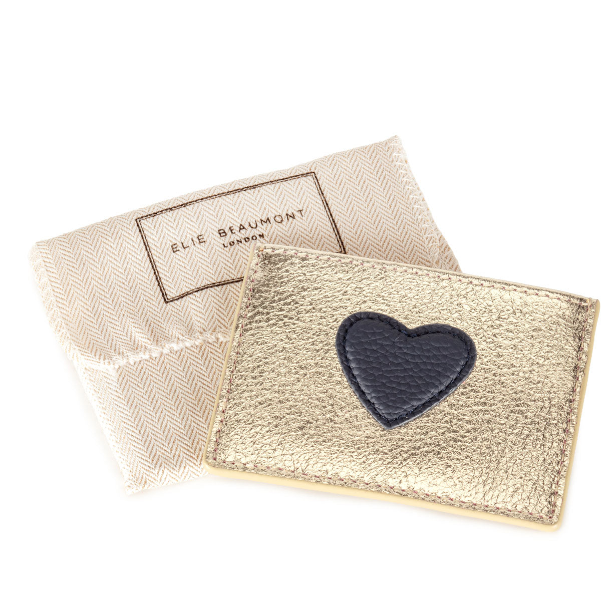 Cardholder Heart Gold-Navy Blue