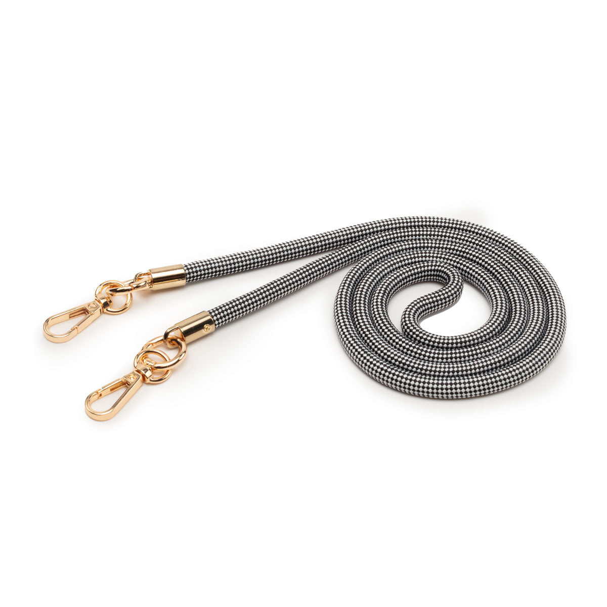 Image of the coiled Harlequin Lanyard Strap for Women by Elie Beaumont