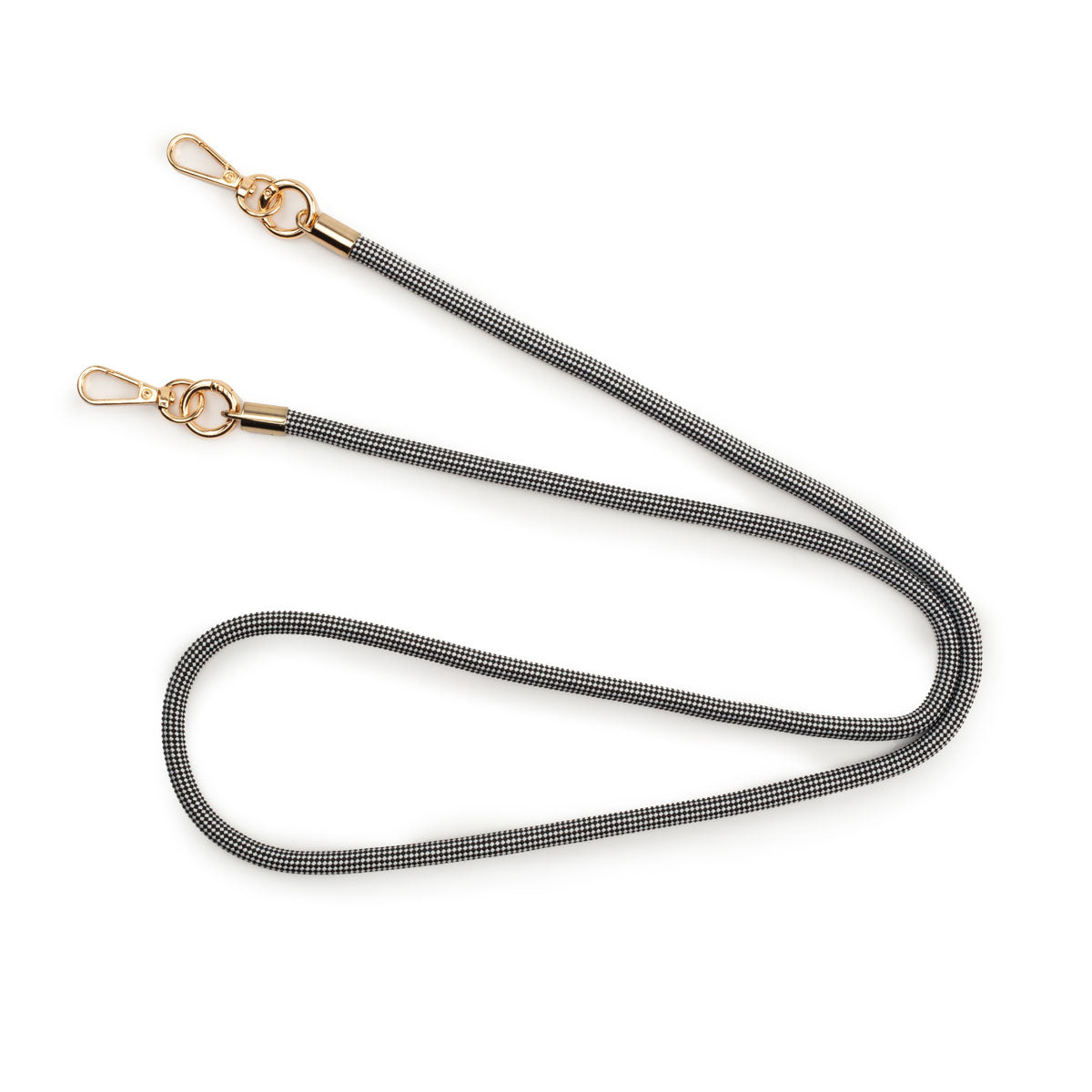 Image of the splayed flat laid Harlequin Lanyard Strap for Women by Elie Beaumont