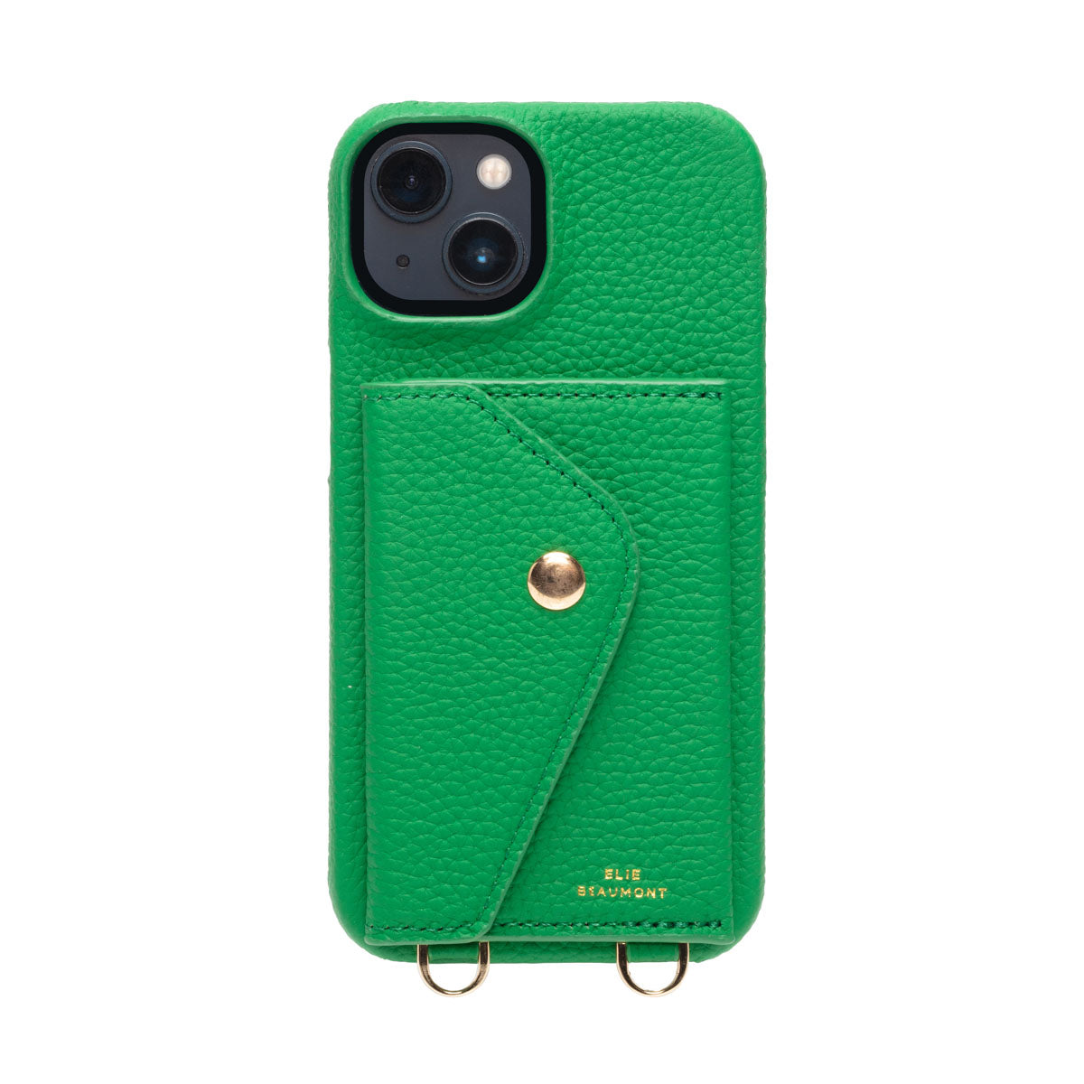Frontal Image of a Jade Hard Leather iPhone case for Women by Elie Beaumont