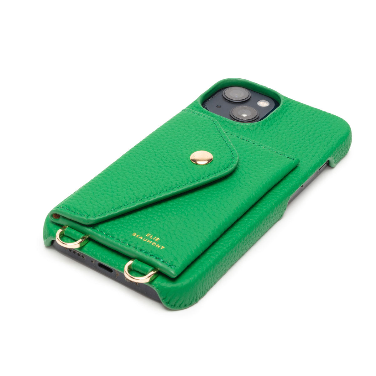 Side Image of a Jade Hard Leather iPhone case for Women by Elie Beaumont