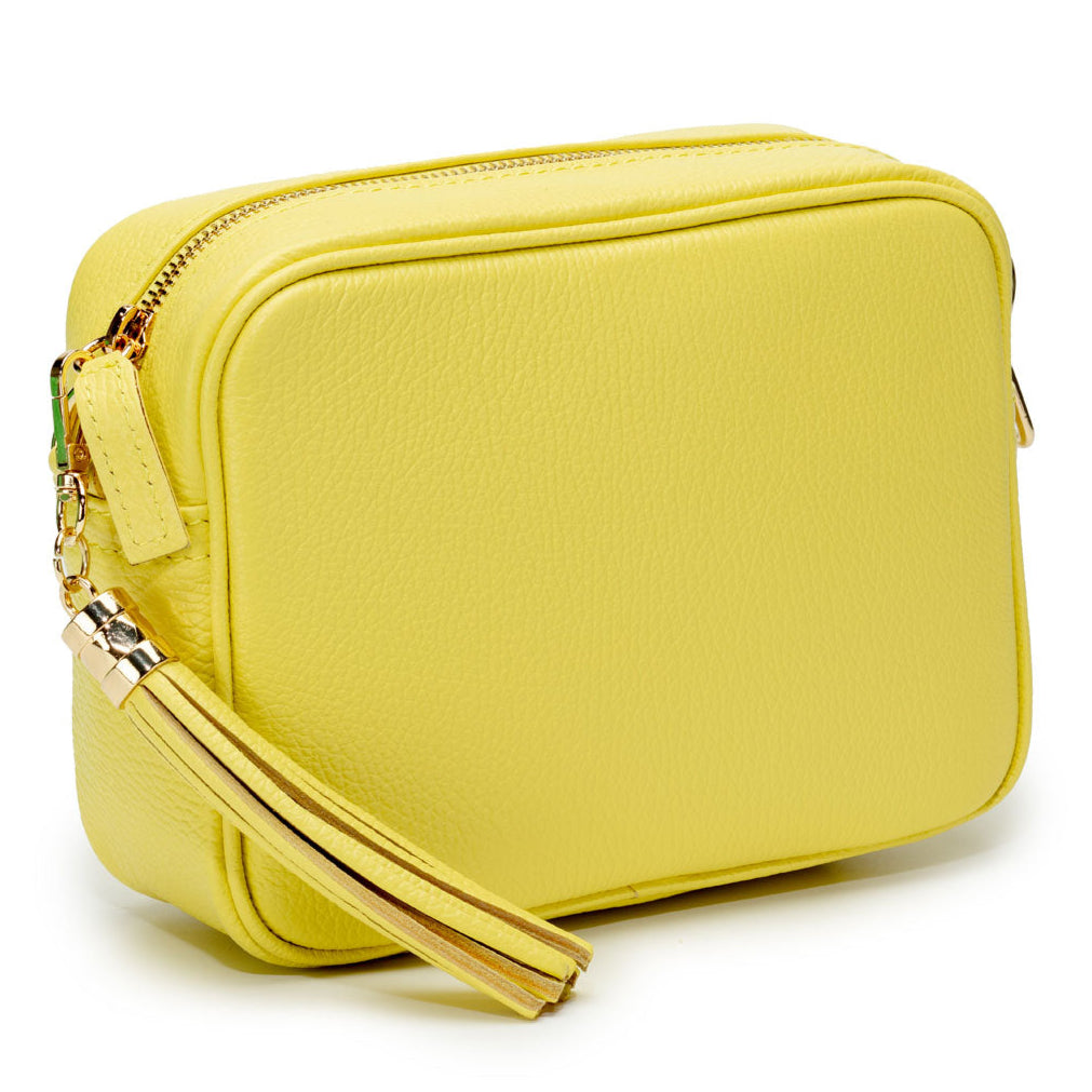 Image of a Lemon Yellow Leather Crossbody Tassel Bag for Women by Elie Beaumont