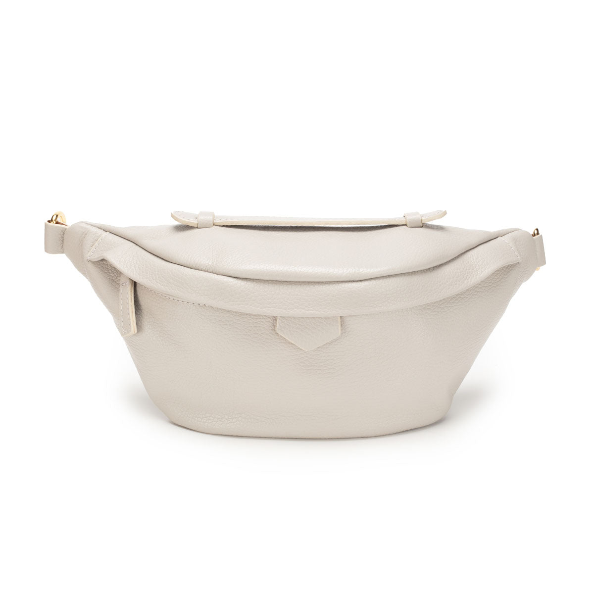 Image of a Light Grey Leather Arc Sling bag for Women by Elie Beaumont