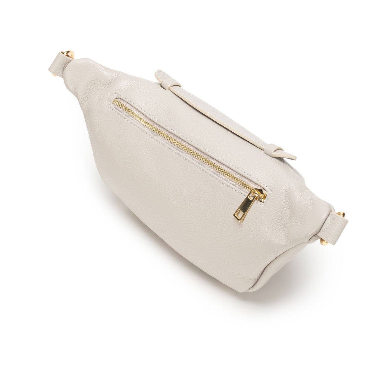 Rear View Image of a Light Grey Leather Arc Slingbag for Women by Elie Beaumont