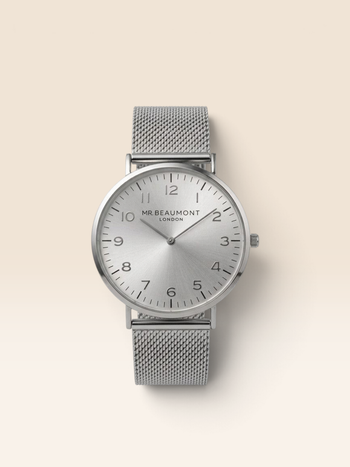 Mr Beaumont Mesh Bracelet numeral dial Silver