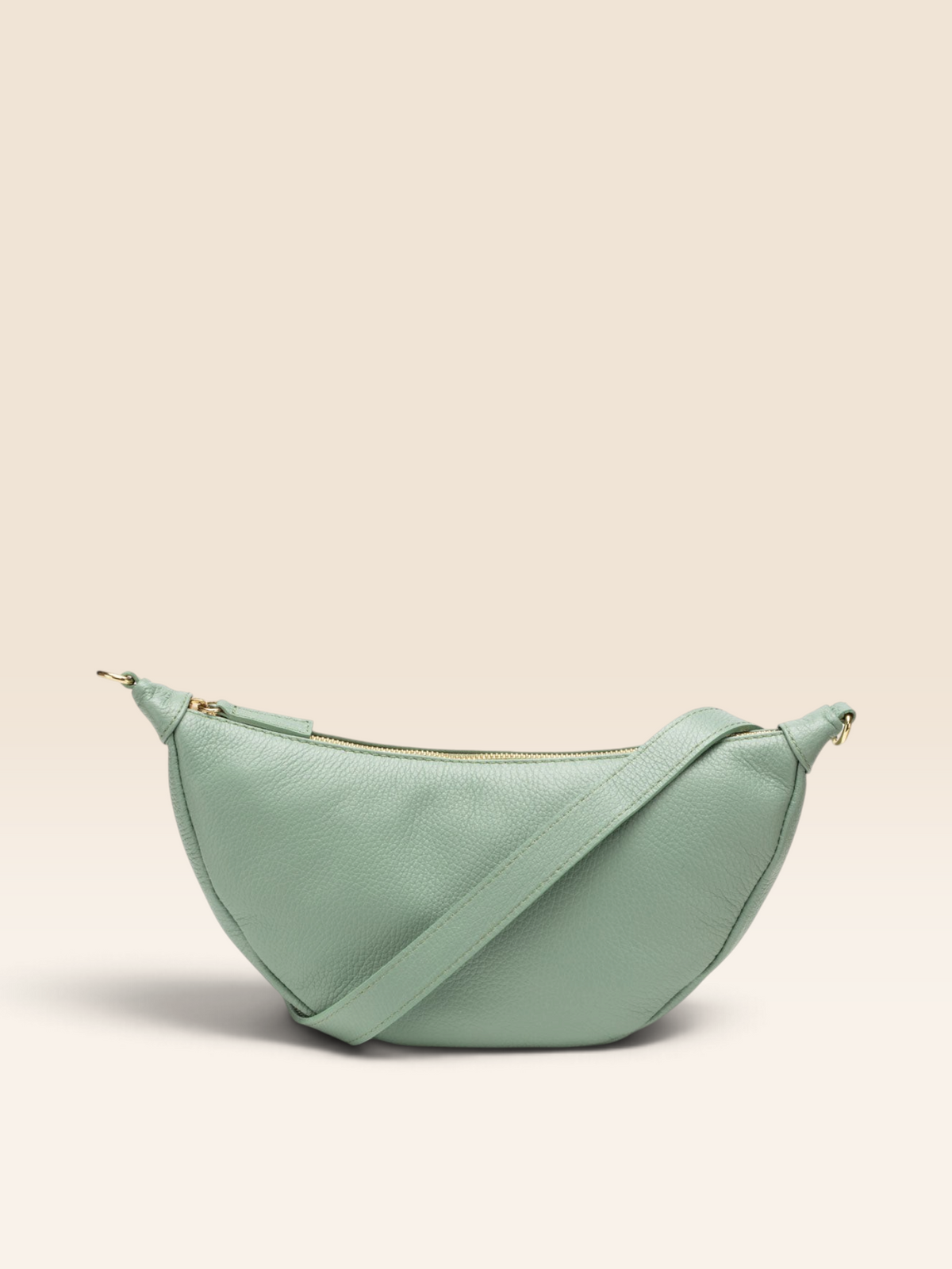 Image of a Mint Green Leather Hobo Bag with matching strap for Women by Elie Beaumont