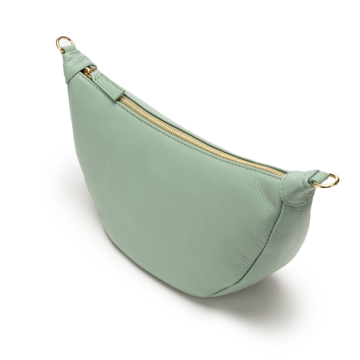 Side View Image of a Mint Green Leather Hobo bag for Women by Elie Beaumont