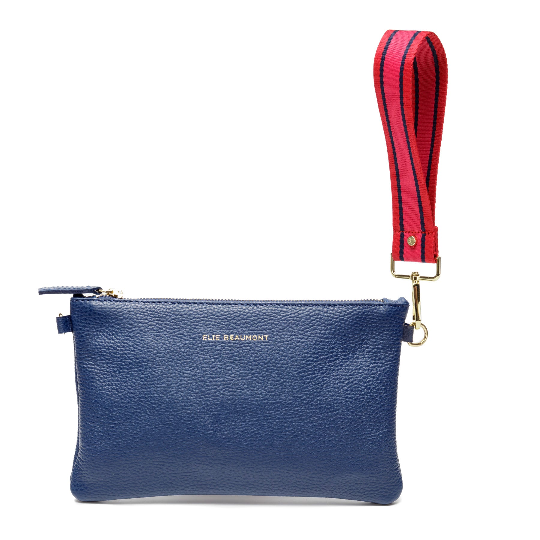 Pouch Bag Navy (Fuchsia Red Wristlet)