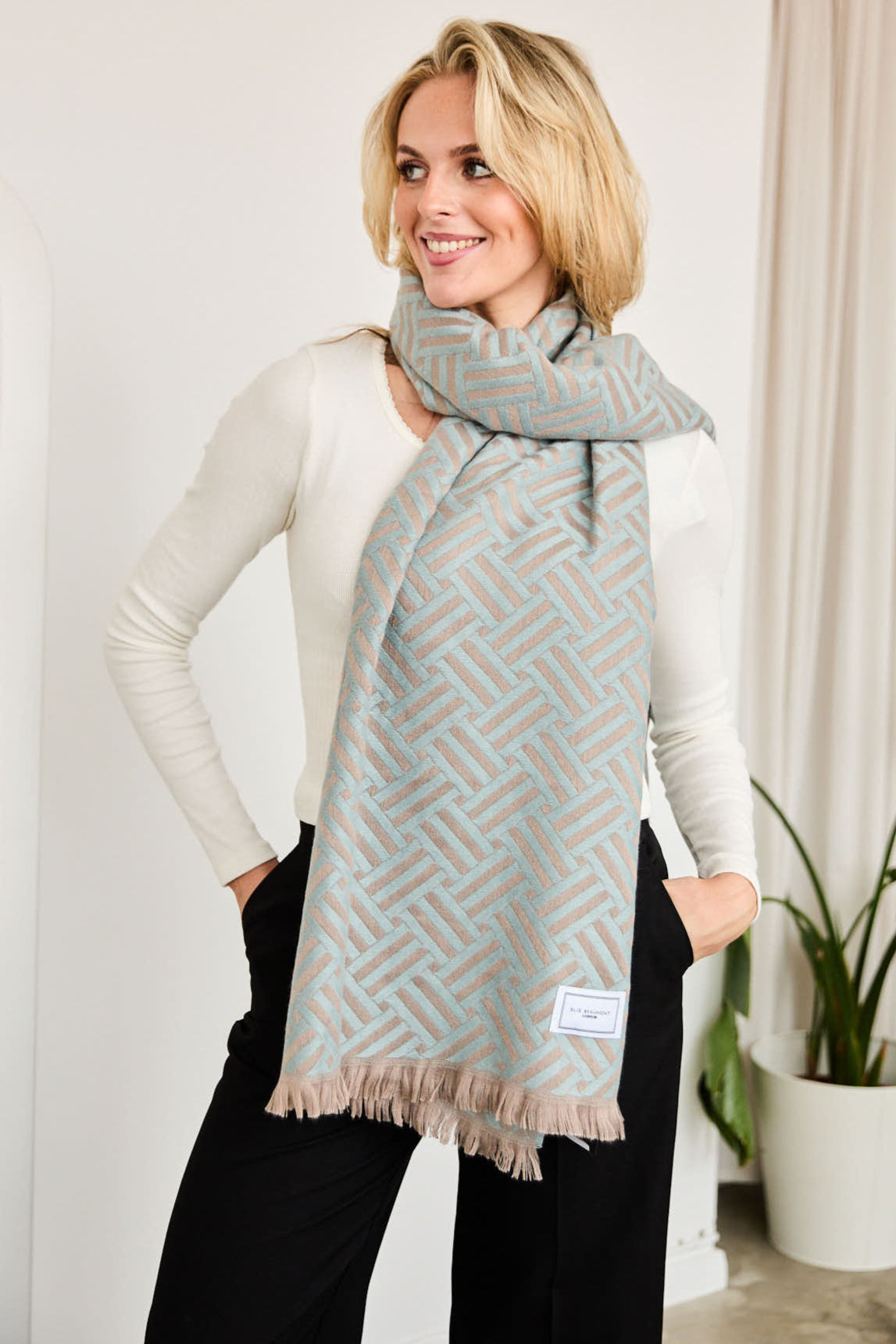 Winter Scarf Elite - Woven Duck Egg