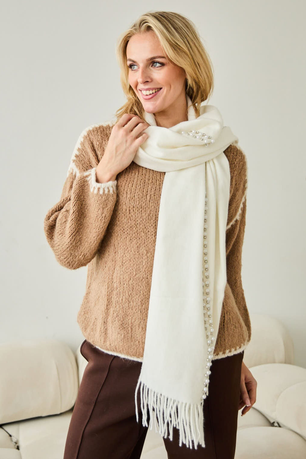 Winter Scarf Elite - White Pearl