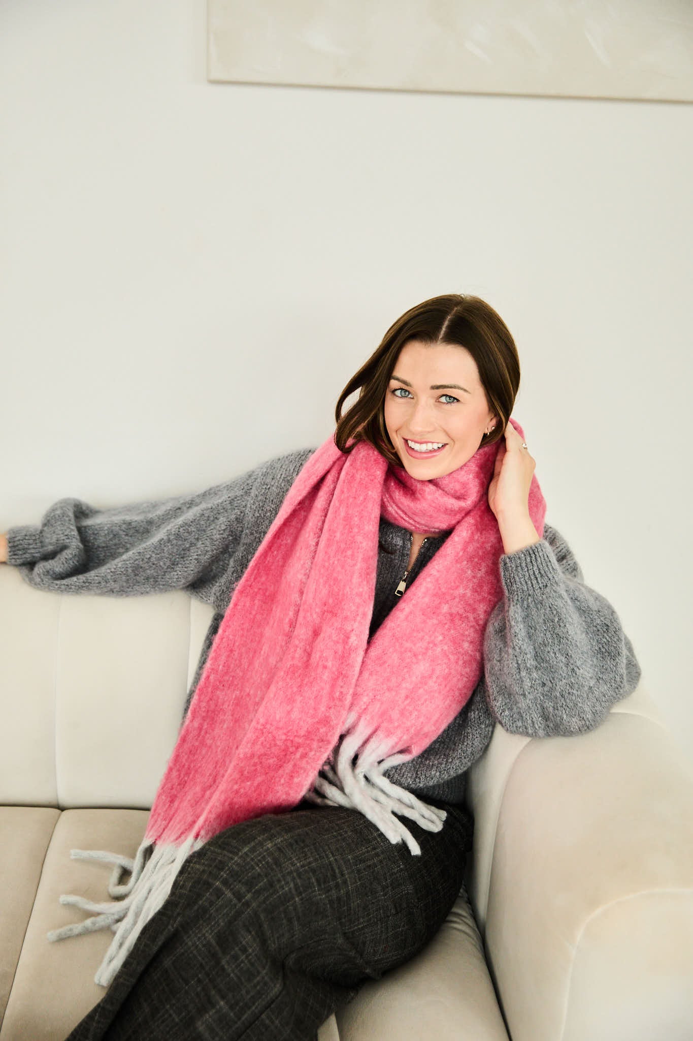 Winter Scarf - Tonal Pink