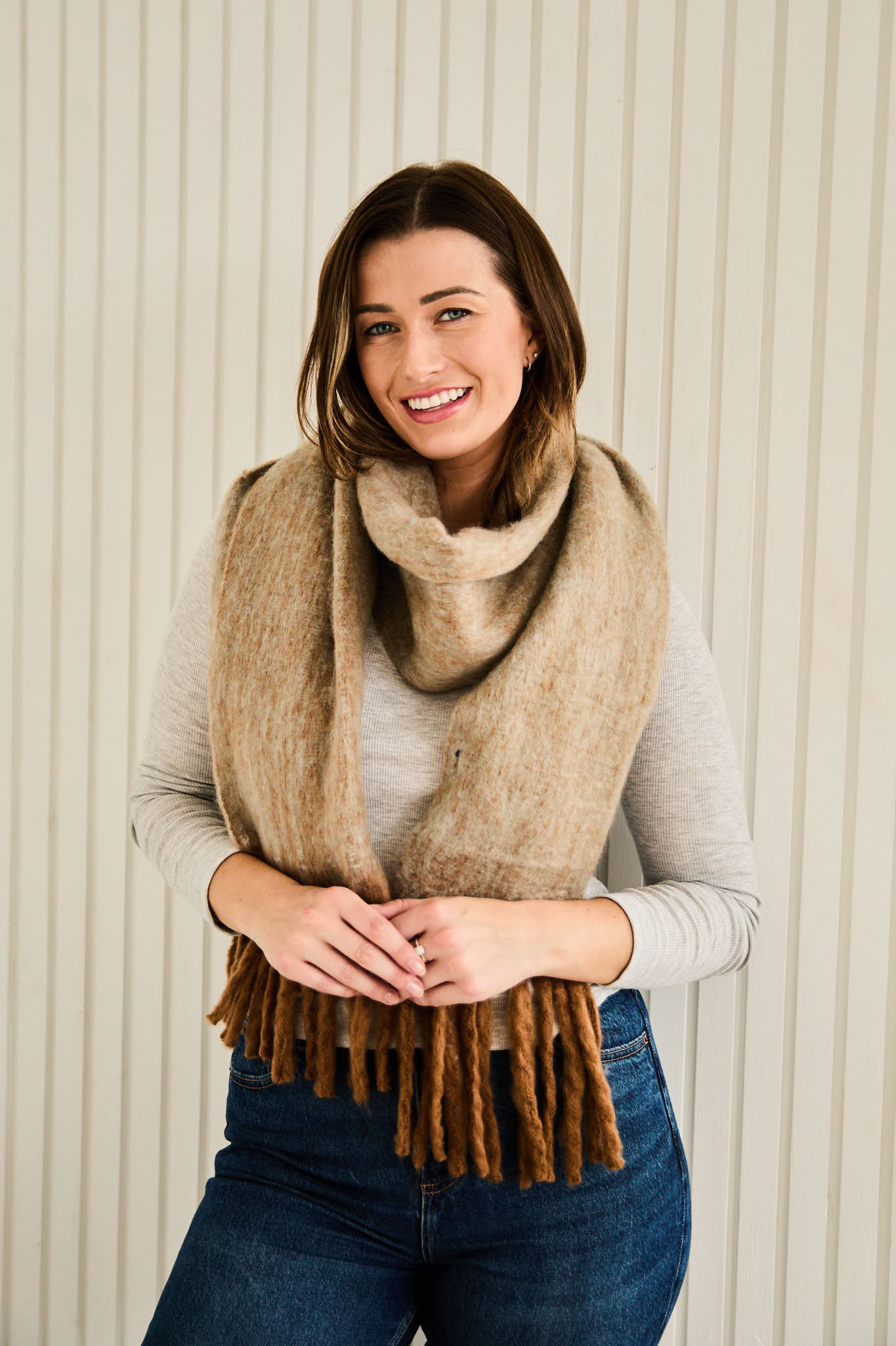 Winter Scarf - Tonal Camel