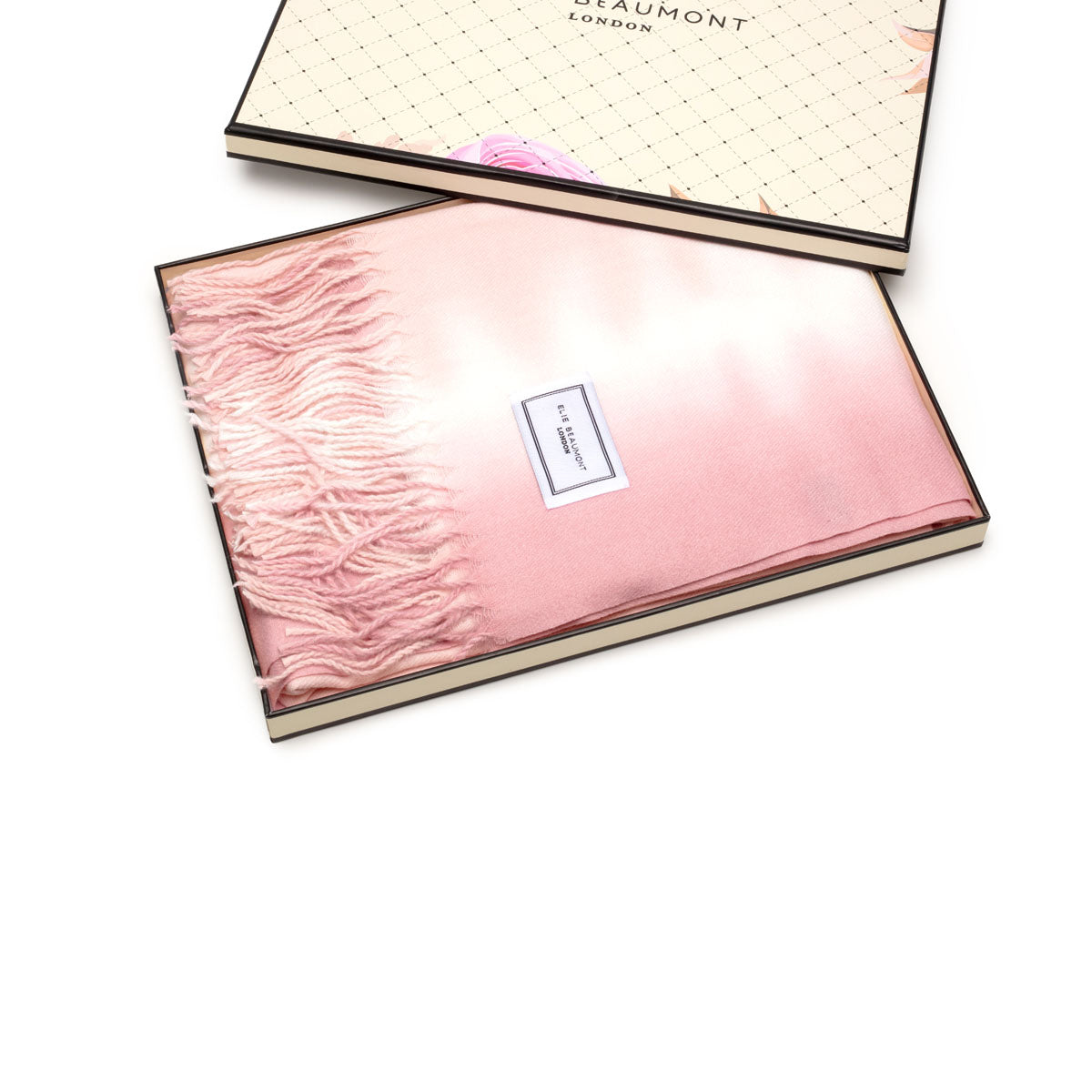 Boxed Image of Pastel Pink Ombre Scarf by Elie Beaumont