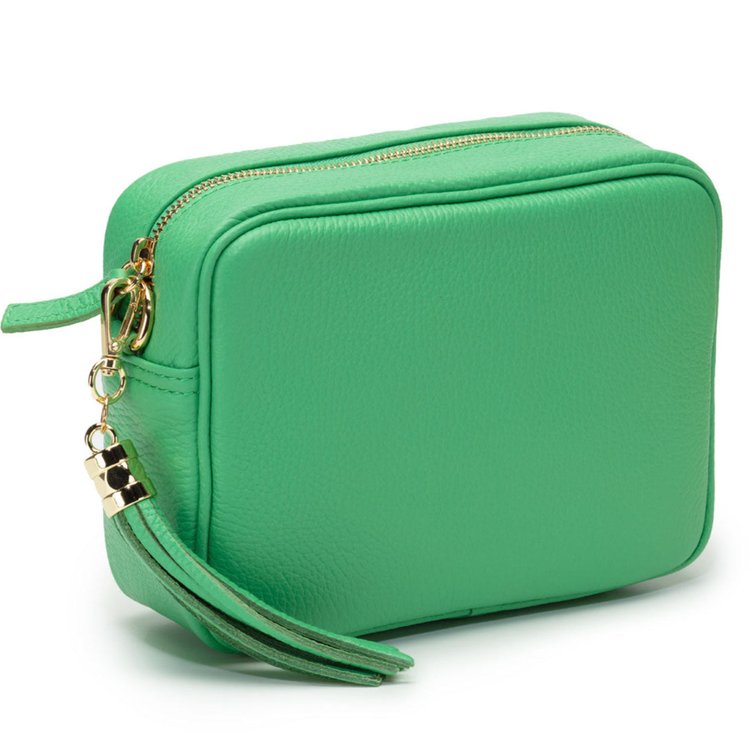 Image of a Pistachio Green Leather Crossbody Tassel Bag for Women by Elie Beaumont