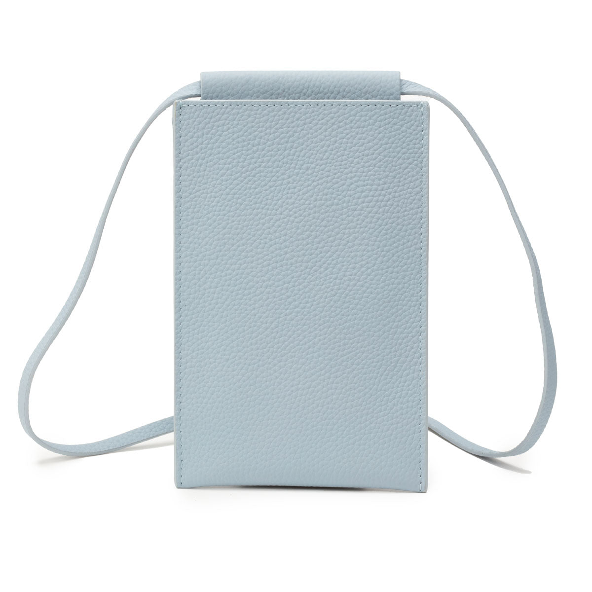 Image of a Powder Blue Leather Phone Pouch for Women by Elie Beaumont