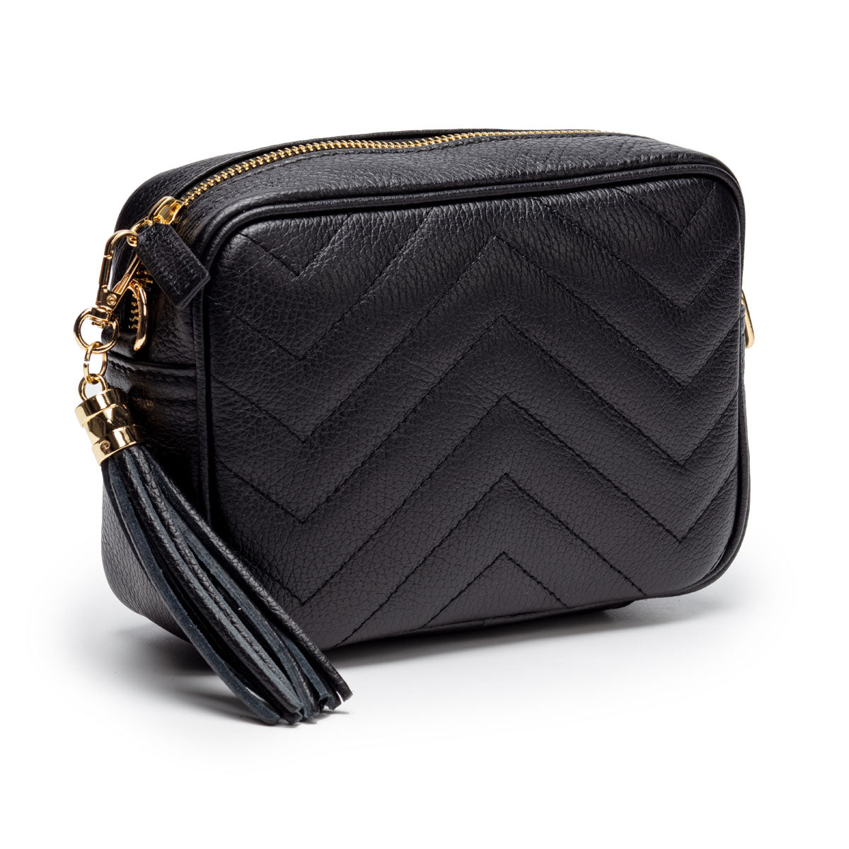 Quilted Standard Crossbody Bag - Black