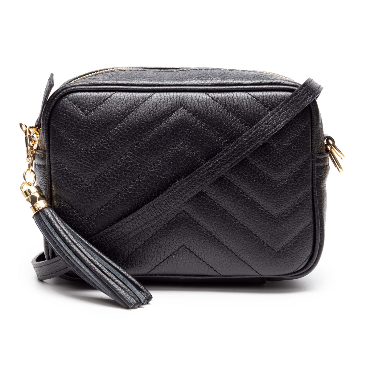 Quilted Standard Crossbody Bag - Black
