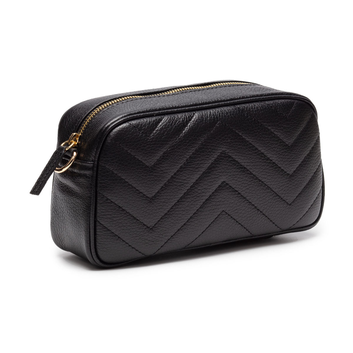 Quilted Tapered Crossbody Bag - Black