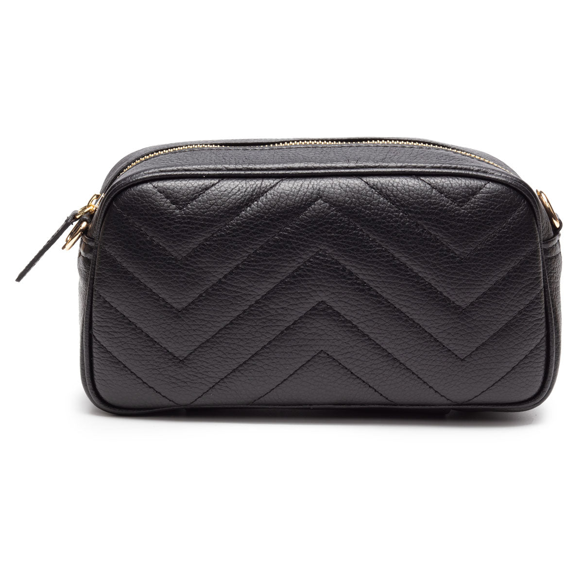 Quilted Tapered Crossbody Bag - Black