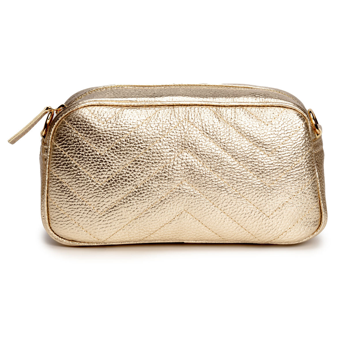 Quilted Tapered Crossbody Bag - Gold