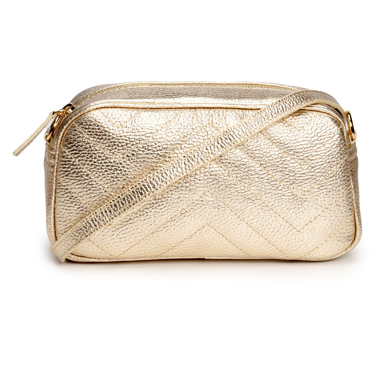 Quilted Tapered Crossbody Bag - Gold