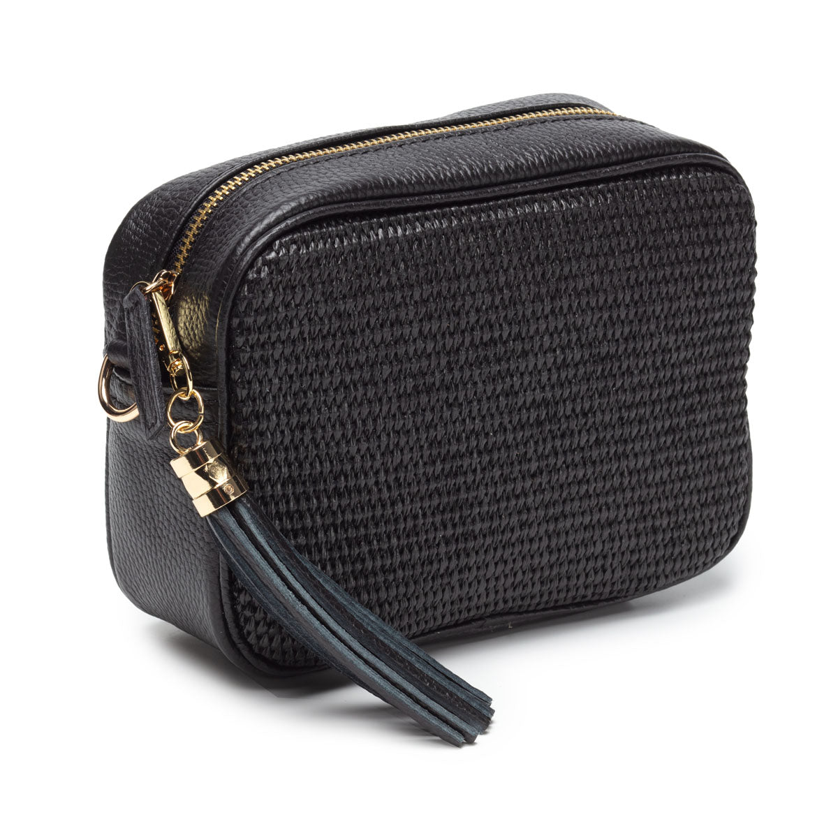 Raffia Crossbody Black