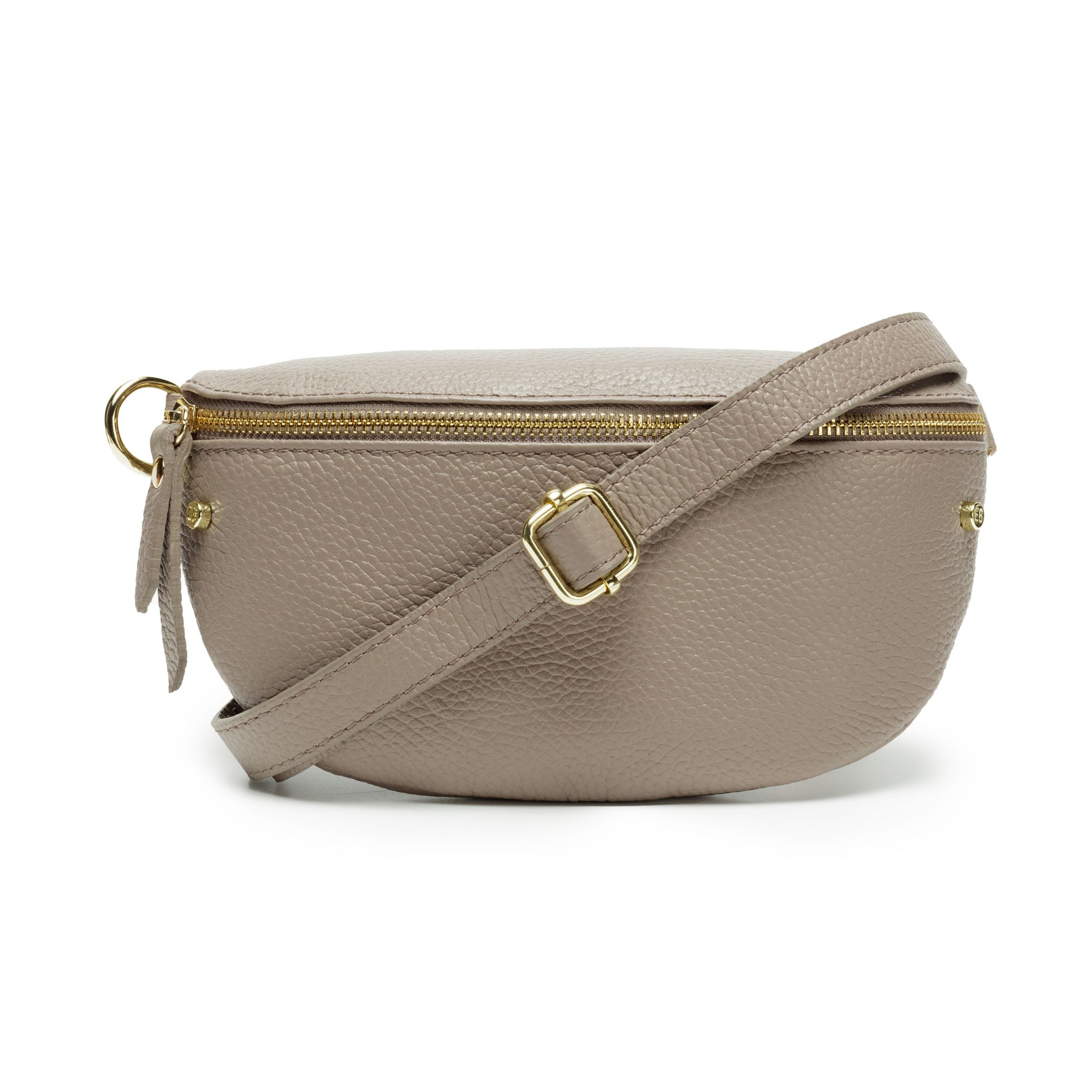 Sling Bag - Mink Grey with Green Gold Trim Strap