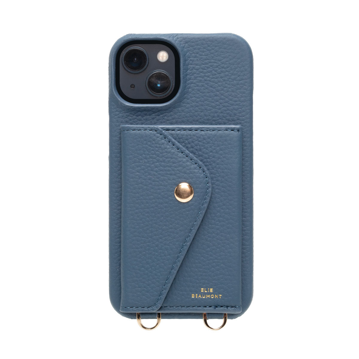 Frontal Image of a Teal Hard Leather iPhone case for Women by Elie Beaumont