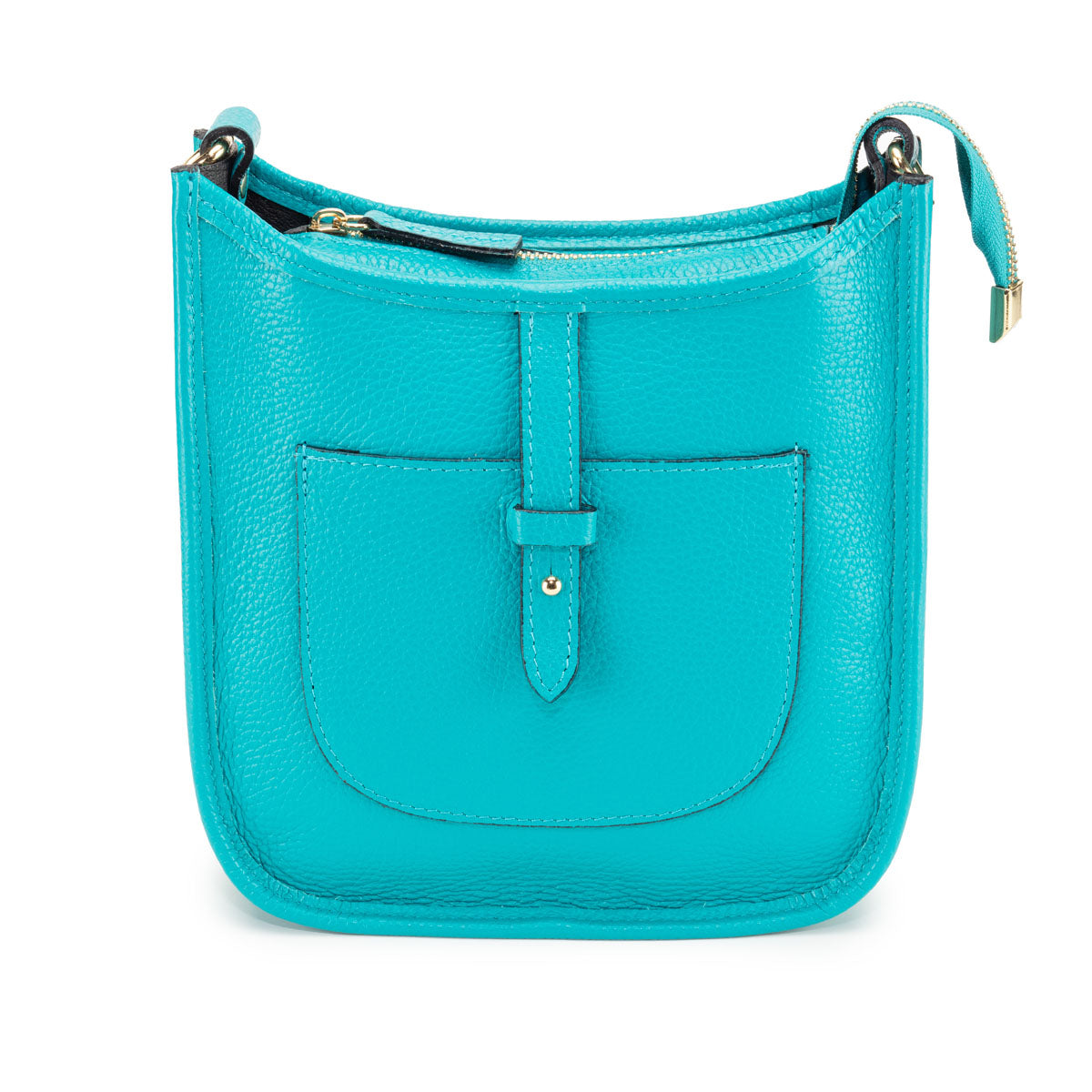 Image of a Turquoise Blue Leather Messenger bag for Women by Elie Beaumont