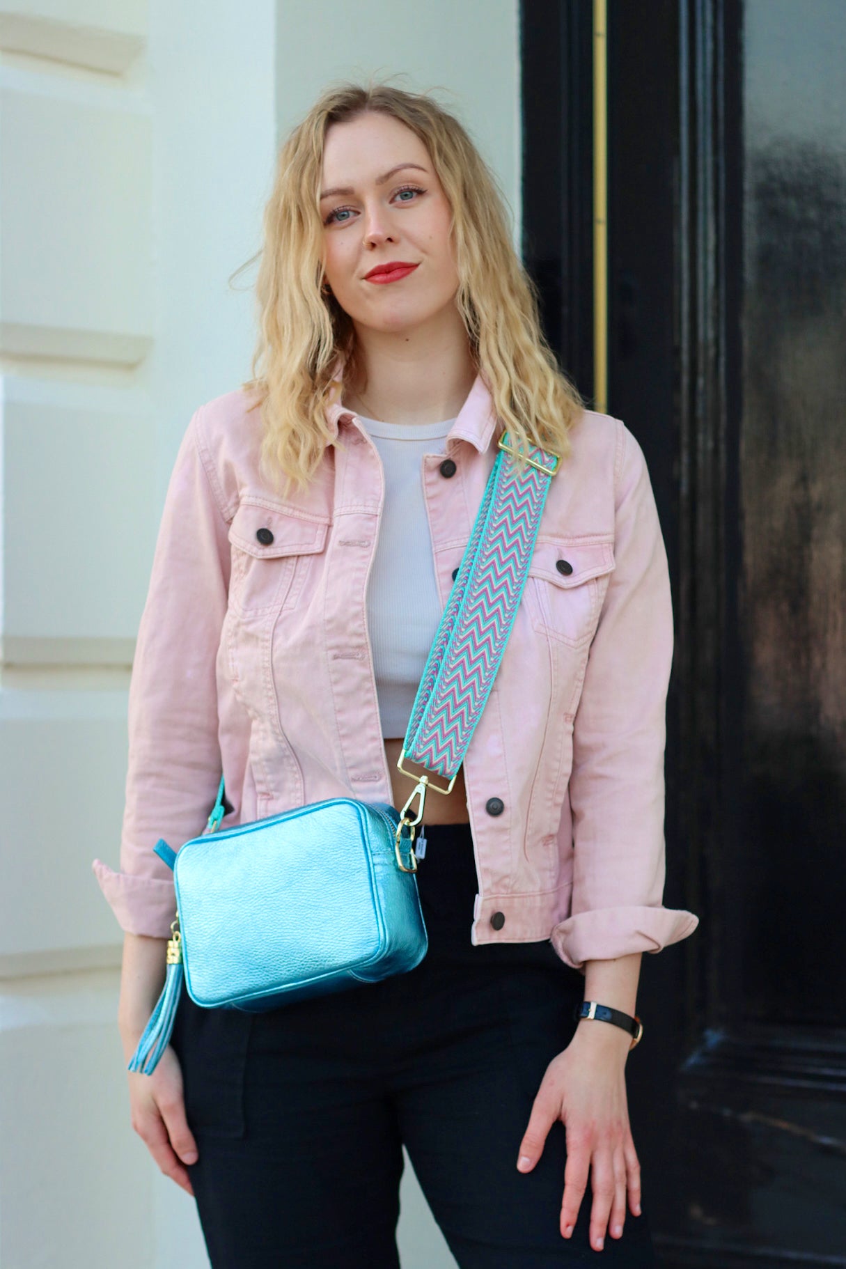 Crossbody strap - Aqua Grecian
