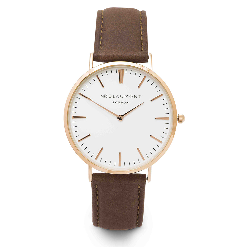 Mr Beaumont Leather Brown/Rosegold case