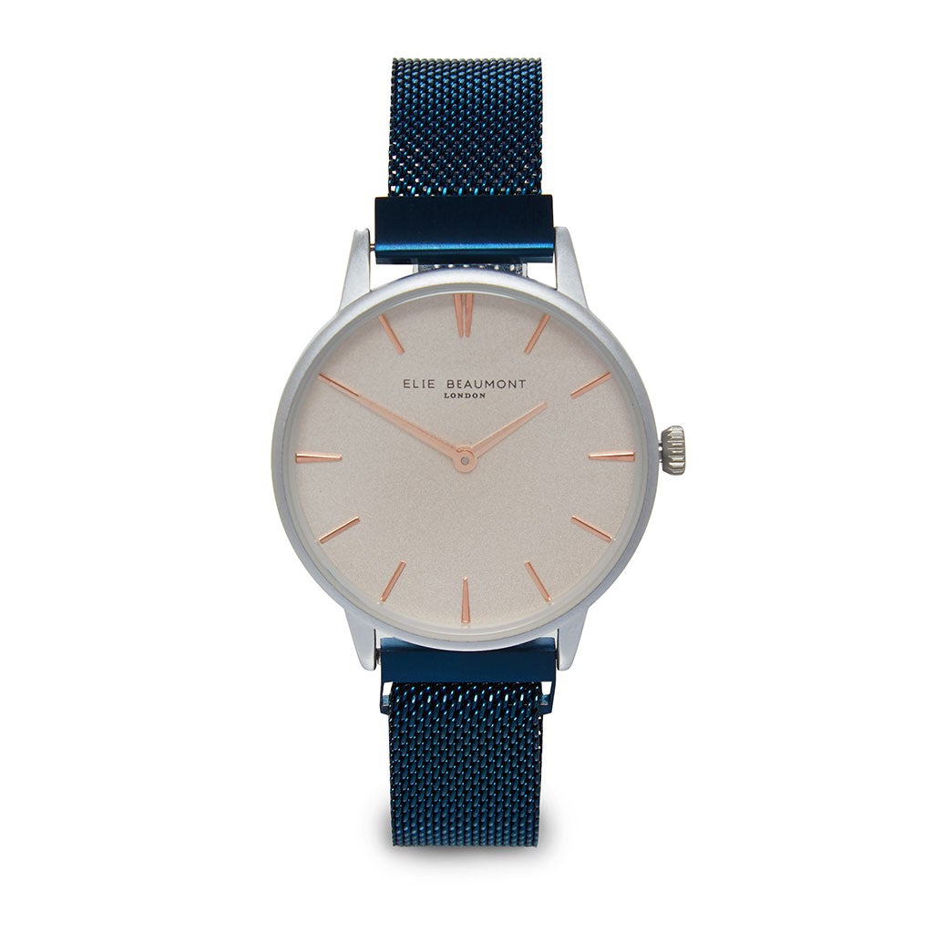 Holborn small magnetic ladies watch dark blue mesh strap
