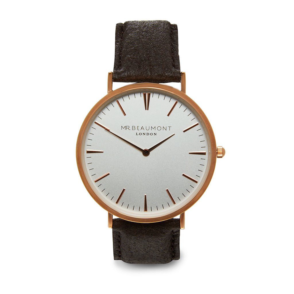 Mr Beaumont Vegan White Dial/Brown