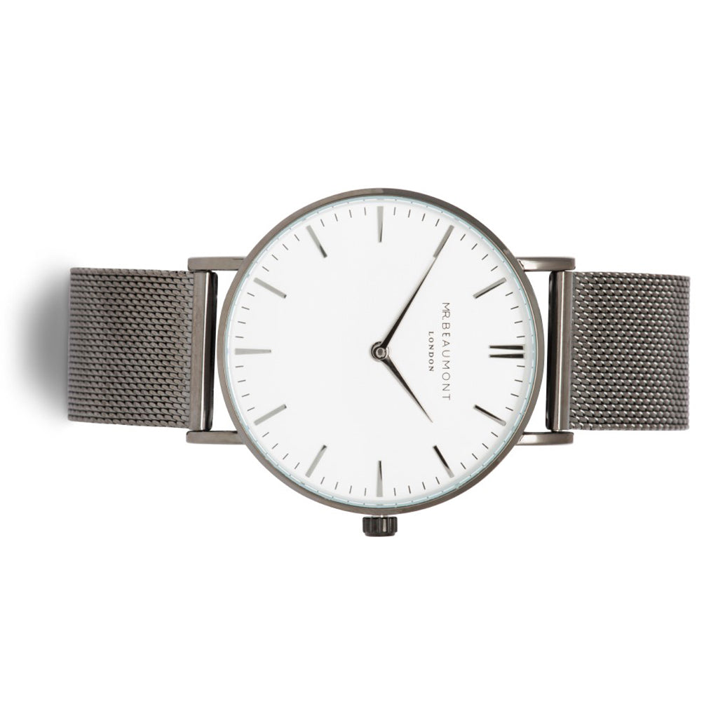 Mr Beaumont Mesh Gun Metal