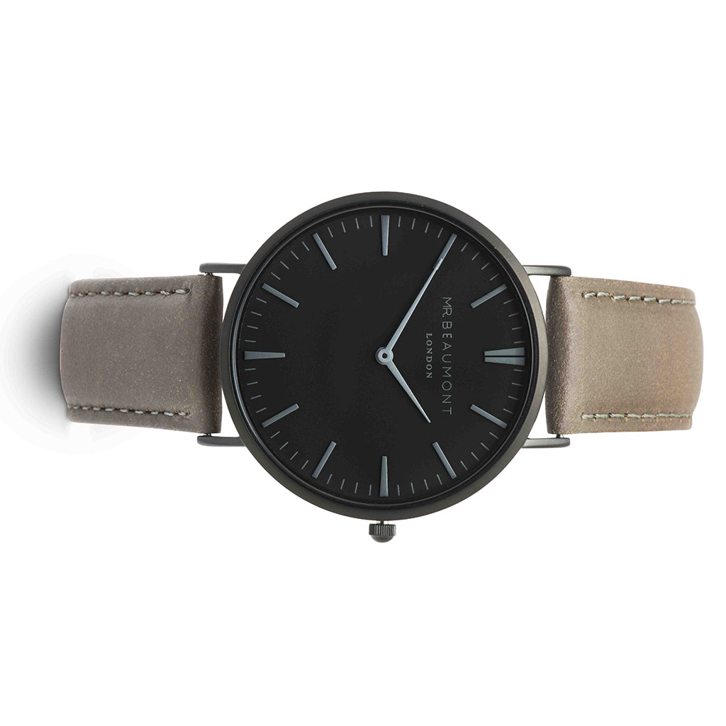 Mr Beaumont Leather Matt Grey